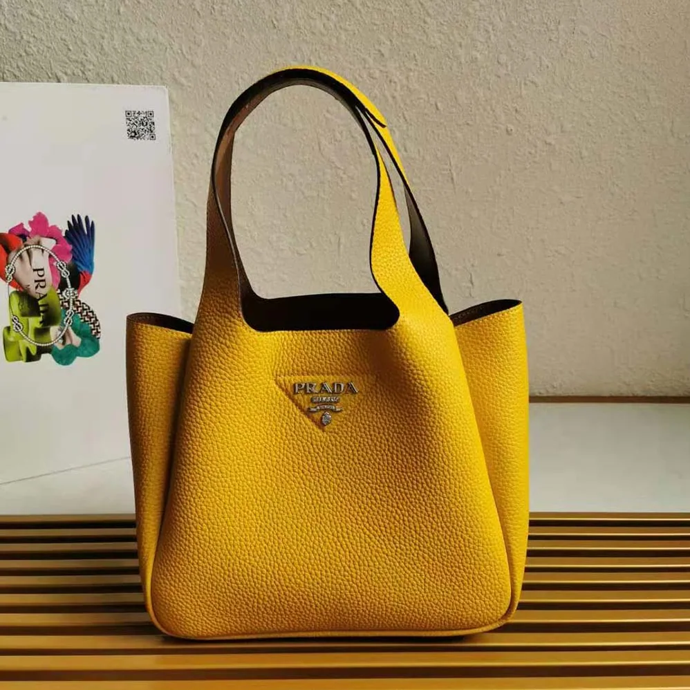 Prada Calf Leather Handbag for Women in Yellow Prada Calf Leather Handbag for Women in Yellow
