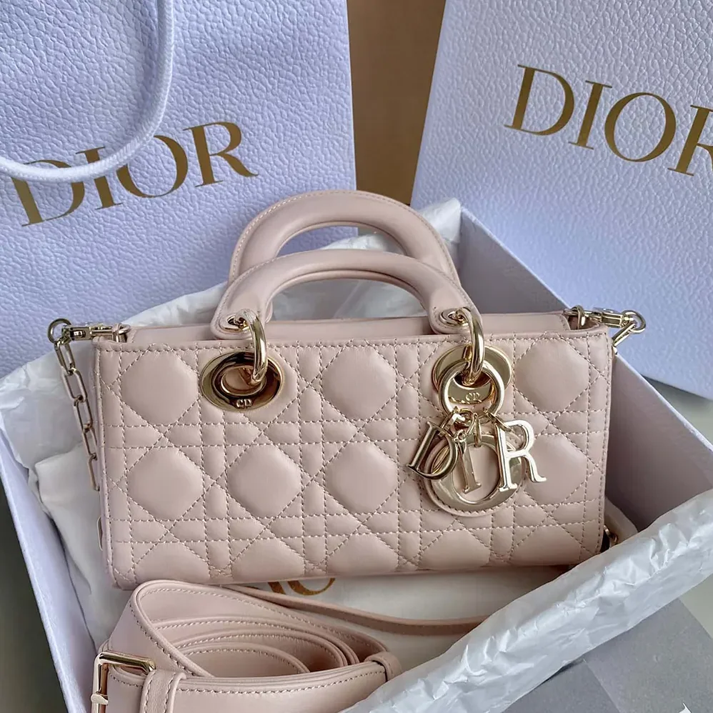 Dior Small Lady D-Joy Bag Powder Pink Cannage Lambskin for Women Dior Small Lady D-Joy Bag Powder Pink Cannage Lambskin for Women