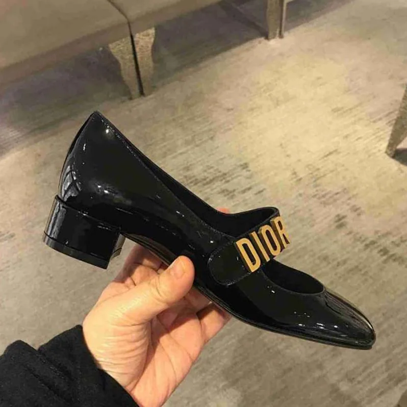 Dior Dior Baby-D Ballet Pump Black Patent Calfskin for Women