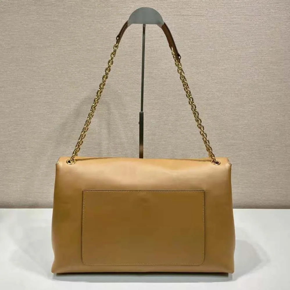Prada Large leather Shoulder Bag for Women in Brown
