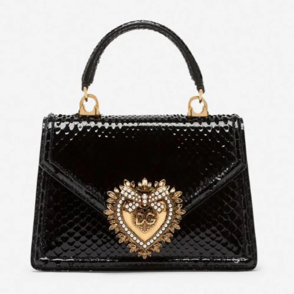 Dolce Gabbana D&G Small Devotion Bag in Python Skin for Women Dolce Gabbana D&G Small Devotion Bag in Python Skin for Women