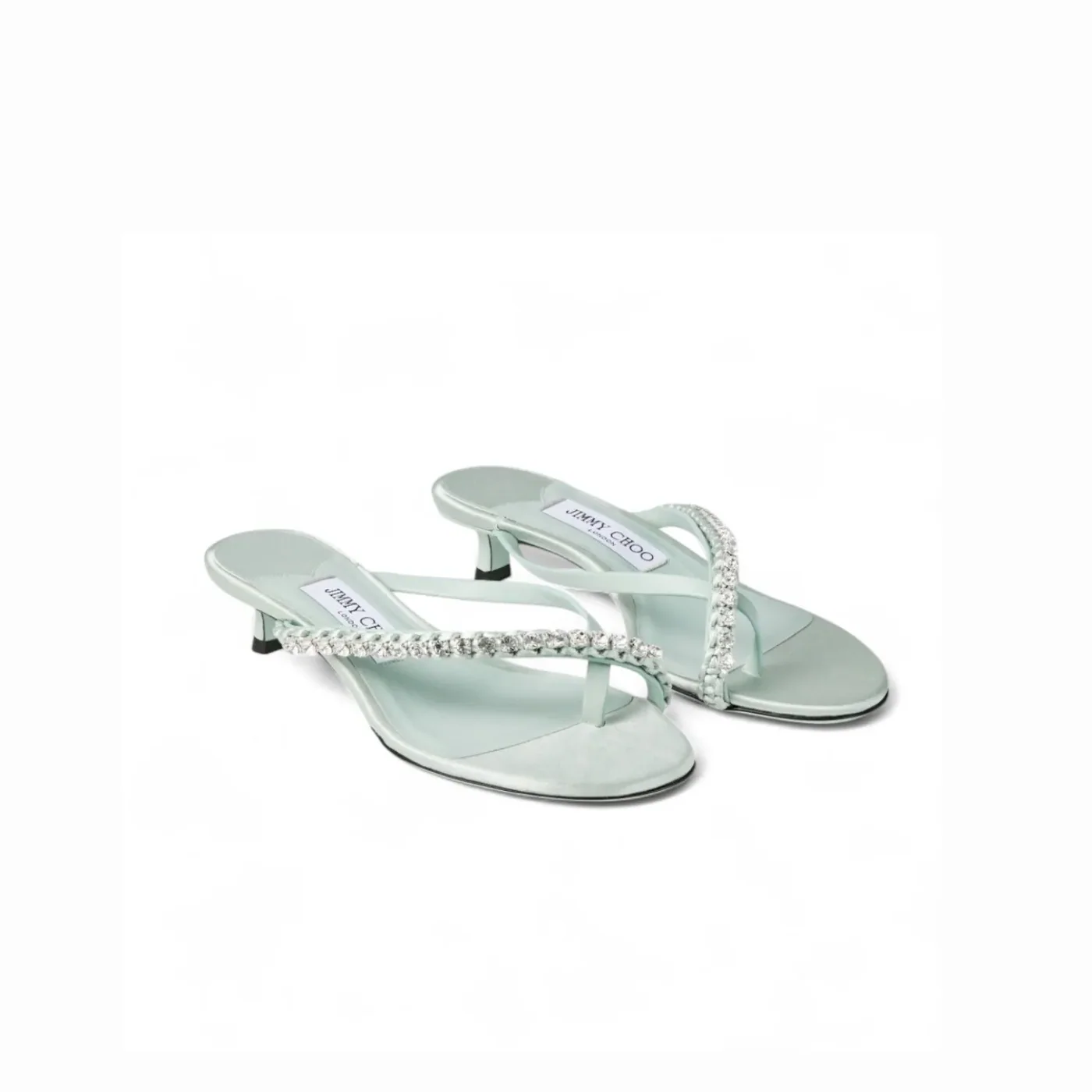 Jimmy Choo Dila 35 Mule Sandal Light Verde DILA35GZM Jimmy Choo Dila 35 Mule Sandal Light Verde DILA35GZM