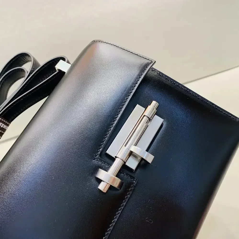 Hermes Verrou Bag in Box Leather for Women in Black/Silver