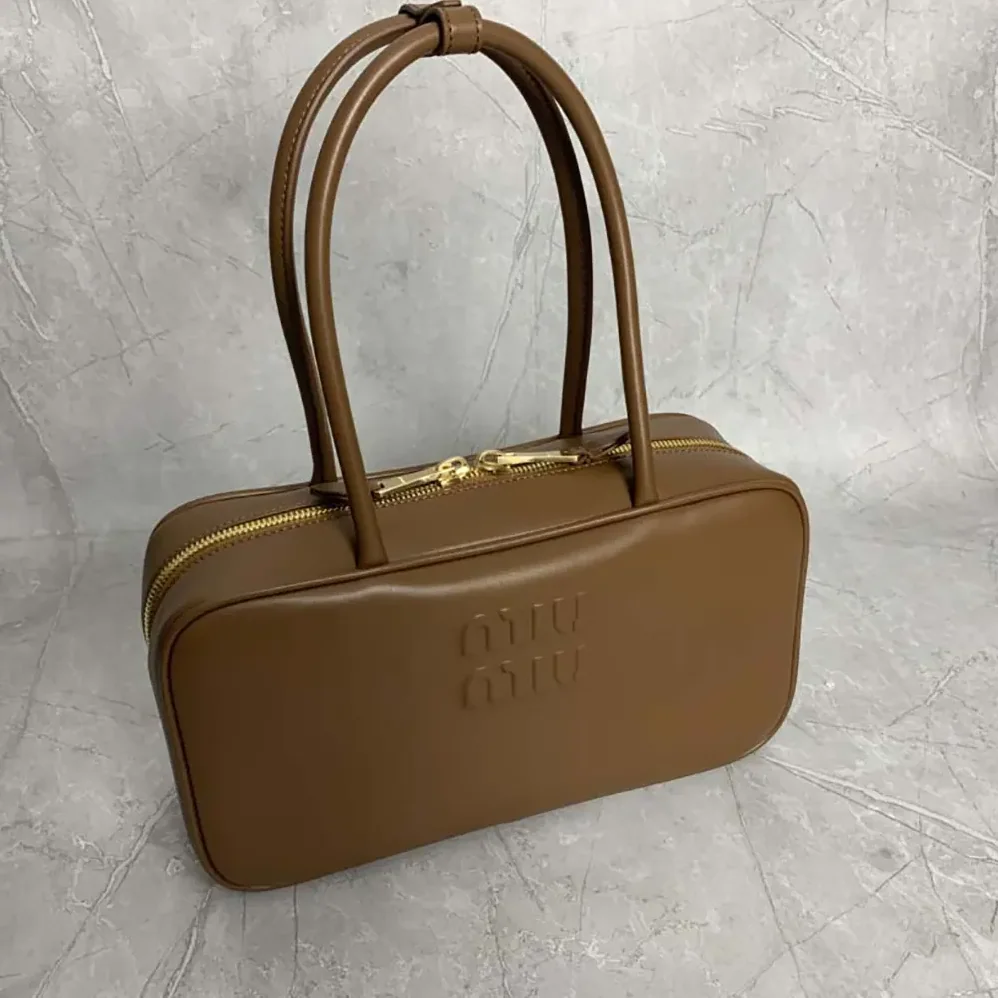 Miu Miu Beau Leather Top-handle Bag for Women in Brown