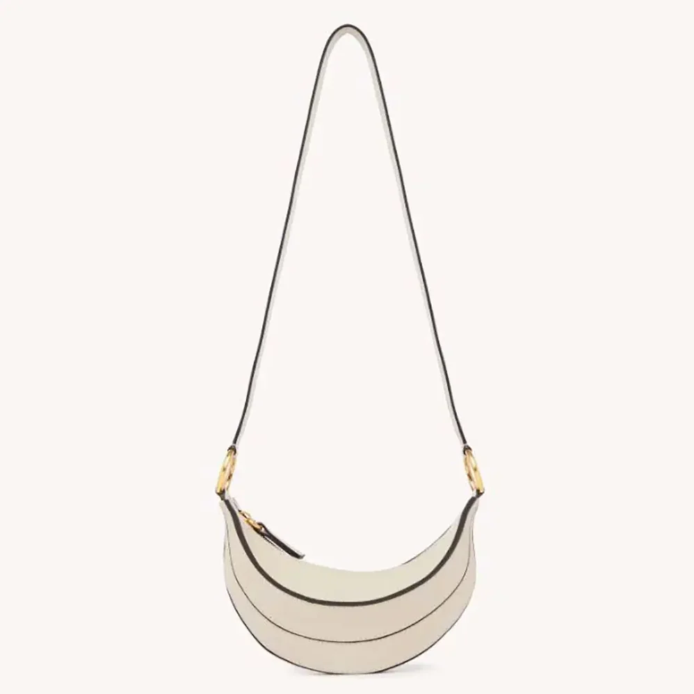 Chloe Banana Cross-body Bag in Grained Calfskin for Women in White Chloe Banana Cross-body Bag in Grained Calfskin for Women in White