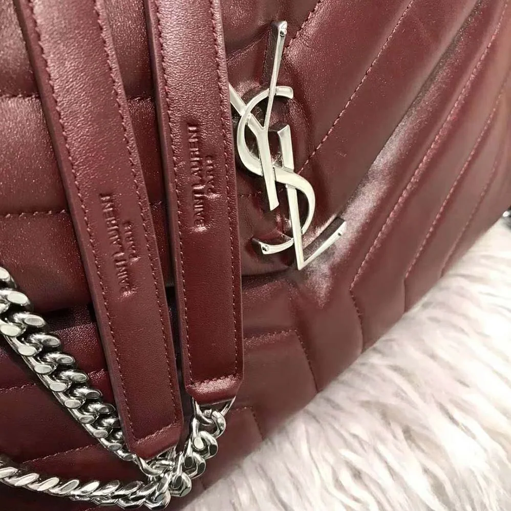Saint Laurent YSL Loulou Medium Matelasse Y Leather for Women in Maroon