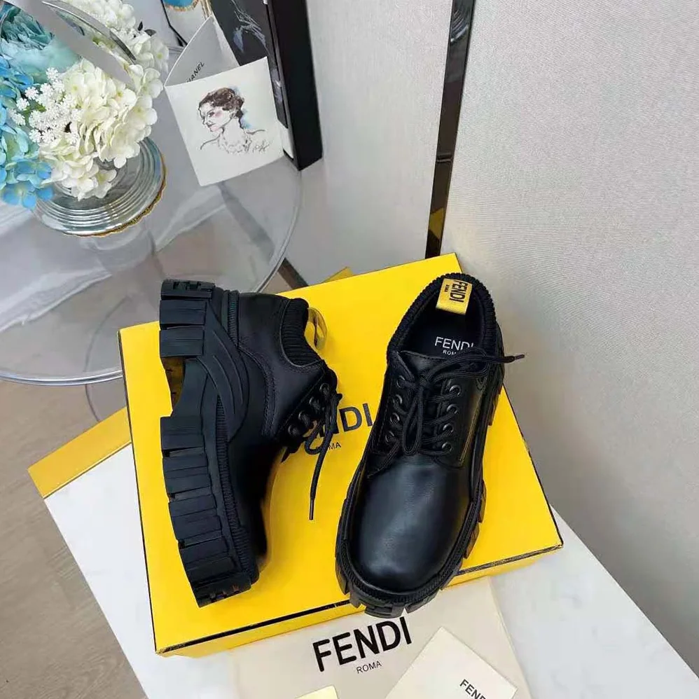 Fendi Force Black Leather Lace for Women in ups Fendi Force Black Leather Lace for Women in ups