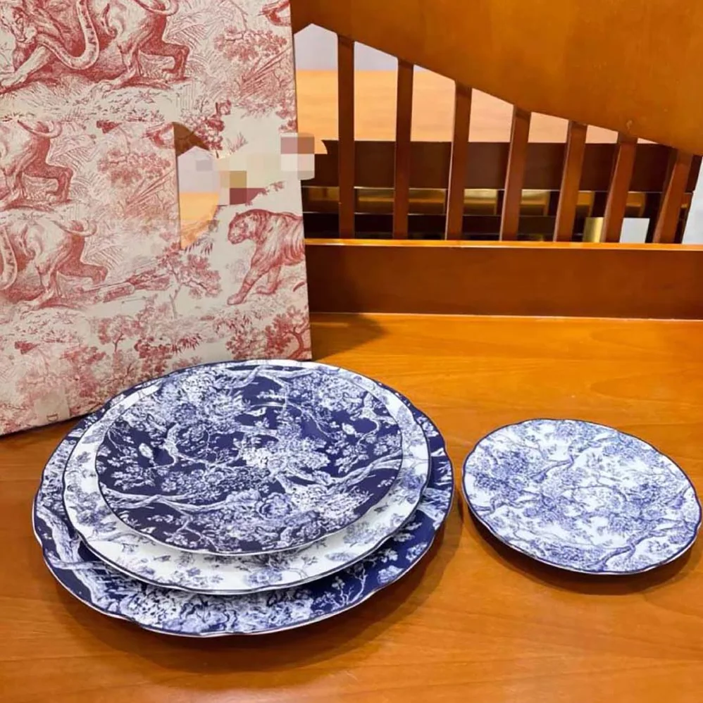 Dior Decorative Plate Blue Toile de Jouy Hydrangea for Unisex Dior Decorative Plate Blue Toile de Jouy Hydrangea for Unisex