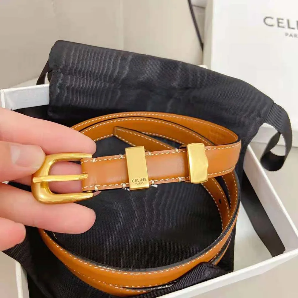 Celine Small Western Belt in Natural Calfskin for Women in Tan Celine Small Western Belt in Natural Calfskin for Women in Tan