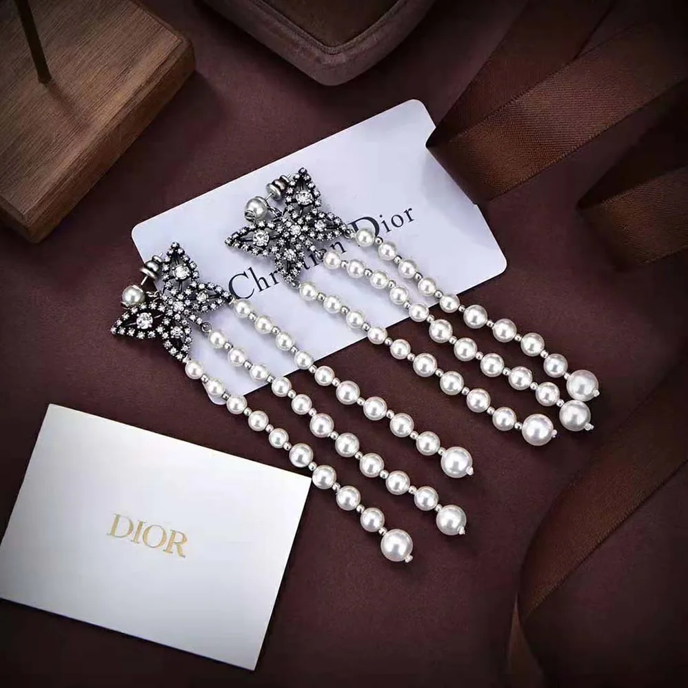Dior Papillon De Nuit Earrings Antique Silver for Women in Finish Metal