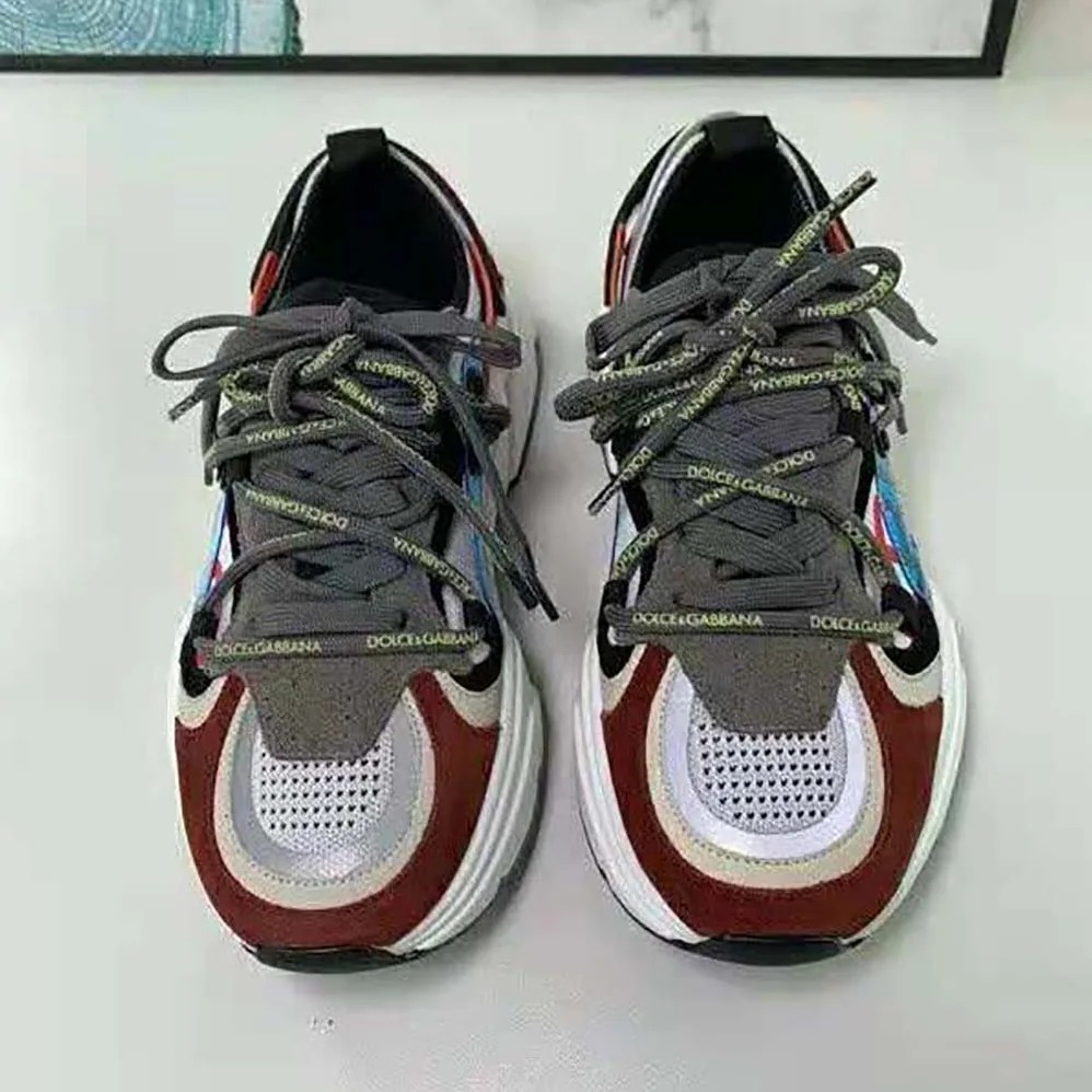 Dolce Gabbana D&G Stretch Mesh Daymaster Sneakers with Multi-Color Details and Double Laces for Men Dolce Gabbana D&G Stretch Mesh Daymaster Sneakers with Multi-Color Details and Double Laces for Men