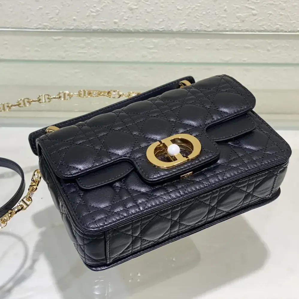 Dior Small Dior Jolie Top Handle Bag Black Cannage Calfskin for Women Dior Small Dior Jolie Top Handle Bag Black Cannage Calfskin for Women
