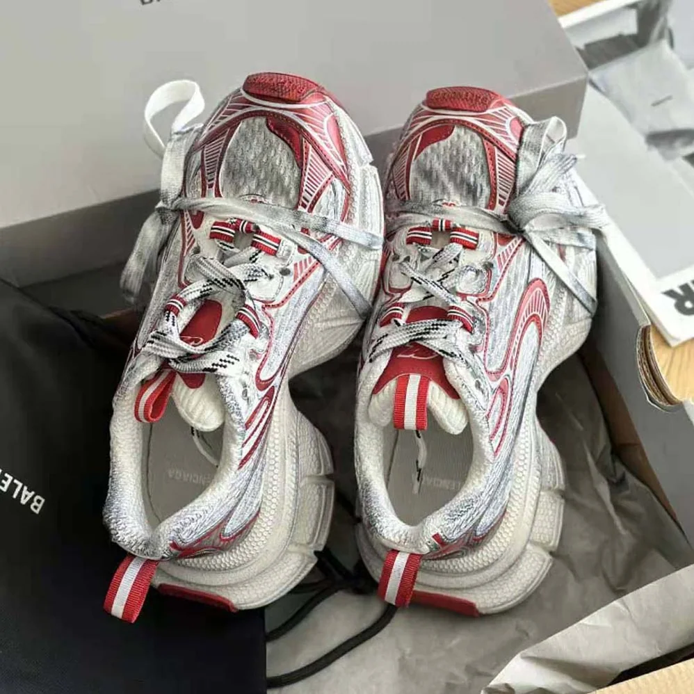 Balenciaga 3XL Sneaker in White and Red Mesh and Polyurethane for Unisex Balenciaga 3XL Sneaker in White and Red Mesh and Polyurethane for Unisex