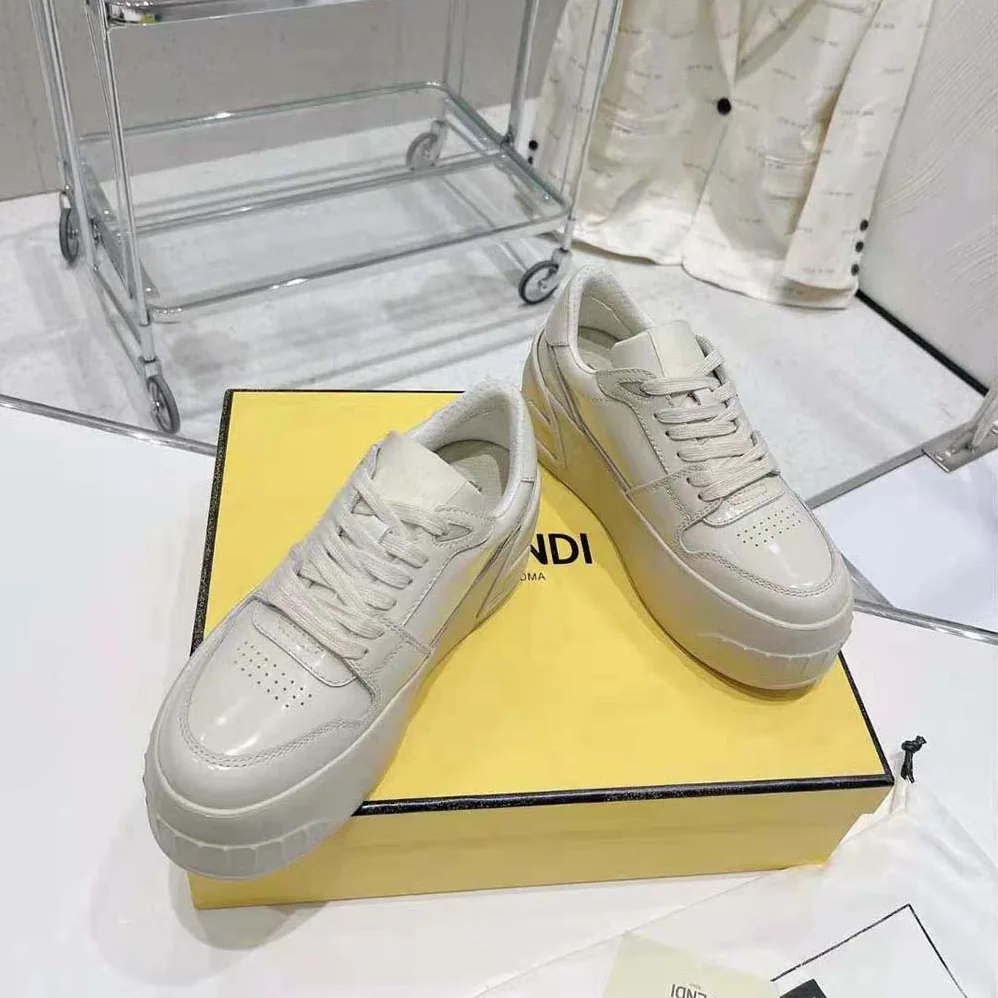 Fendi Fashion Show Beige Leather Low for Women in Tops