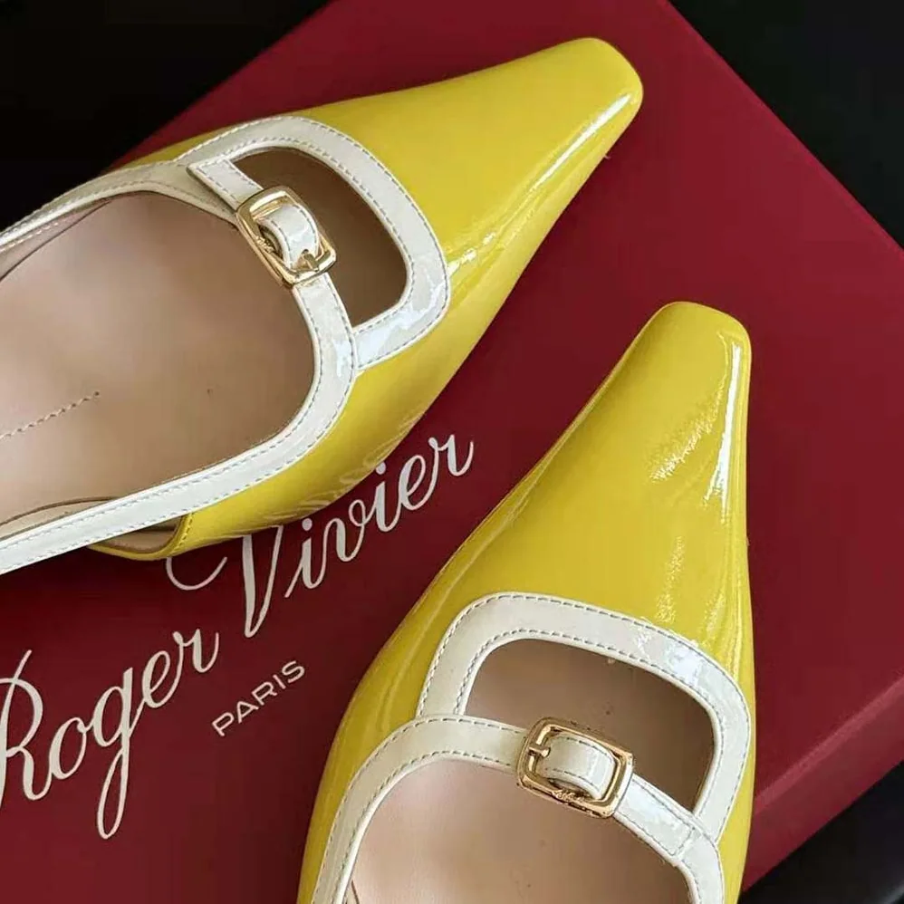 Roger Vivier Viv' Canard Slingback Pumps in Patent Leather for Women in Yellow