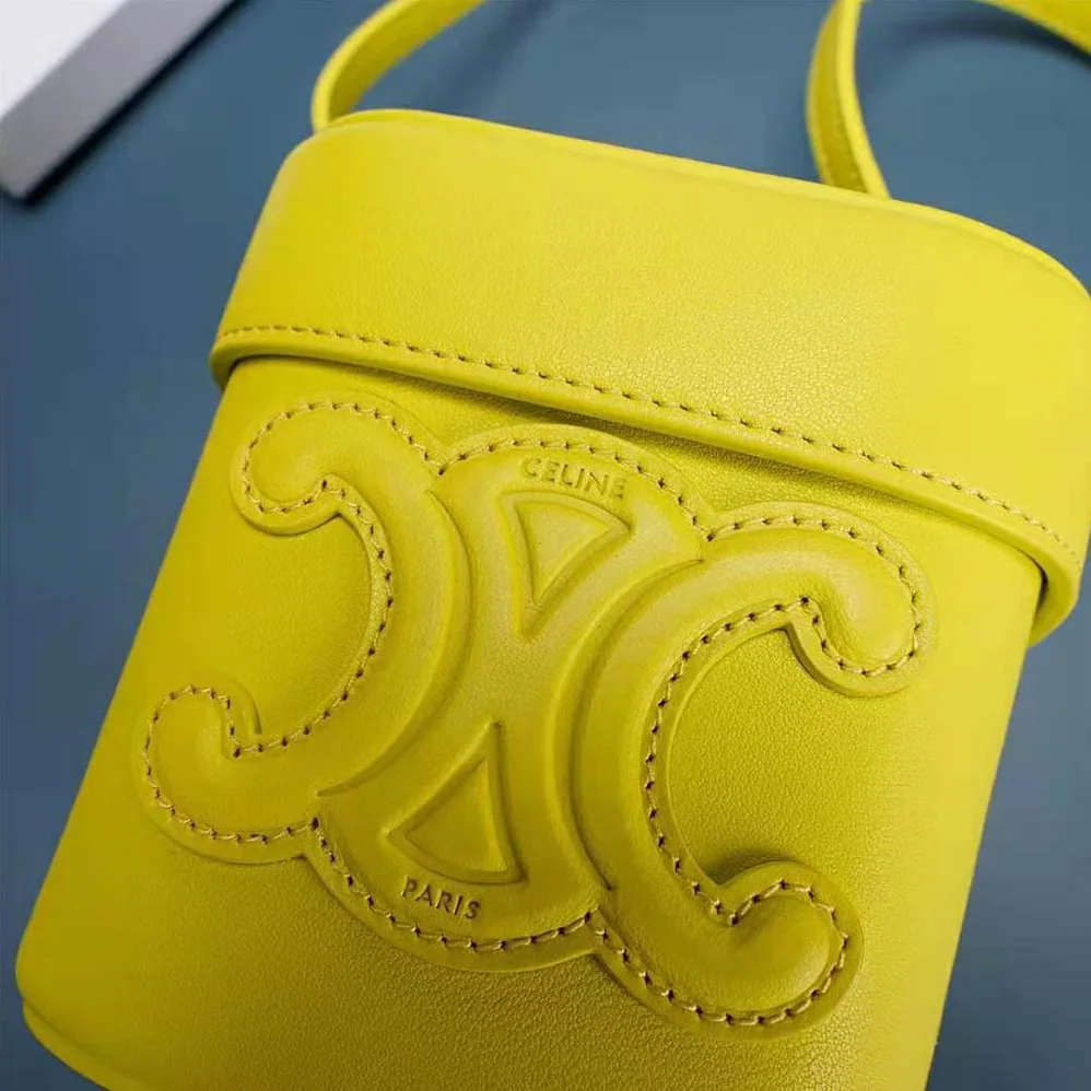 Celine Small Box Cuir Triomphe in Smooth Calfskin for Women in Yellow