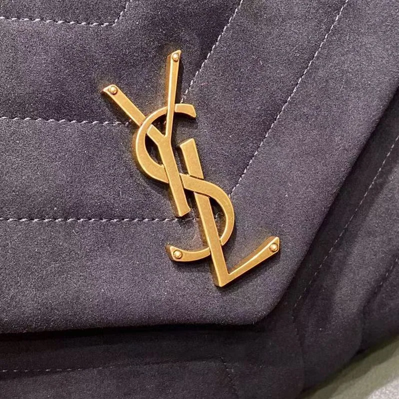 Saint Laurent YSL Loulou Toy Strap Bag Matelassé Y Quilted Suede Smooth Leather Black for Women Saint Laurent YSL Loulou Toy Strap Bag Matelassé Y Quilted Suede Smooth Leather Black for Women