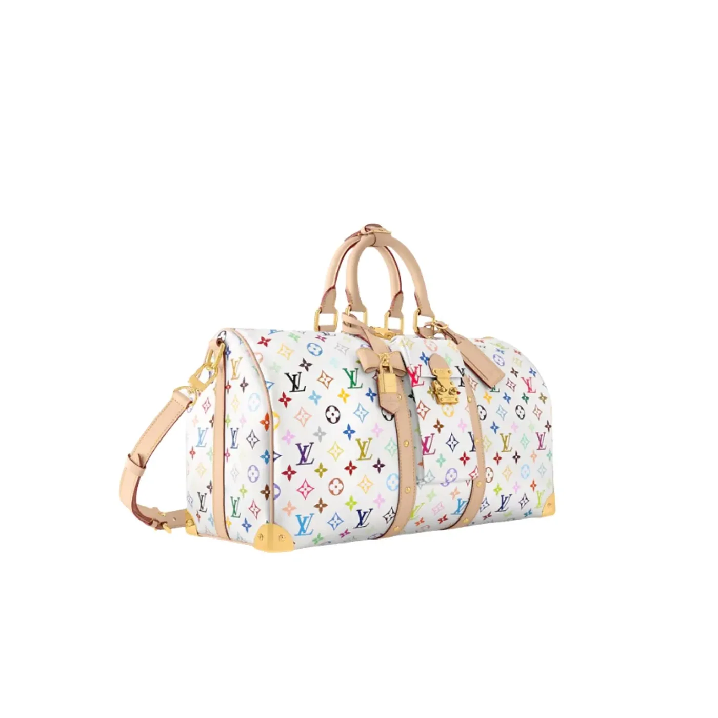 Louis Vuitton LV x TM Keepall Bandouliere 45 Travel Bag in Multicoloured Gold Hardware Louis Vuitton LV x TM Keepall Bandouliere 45 Travel Bag in Multicoloured Gold Hardware
