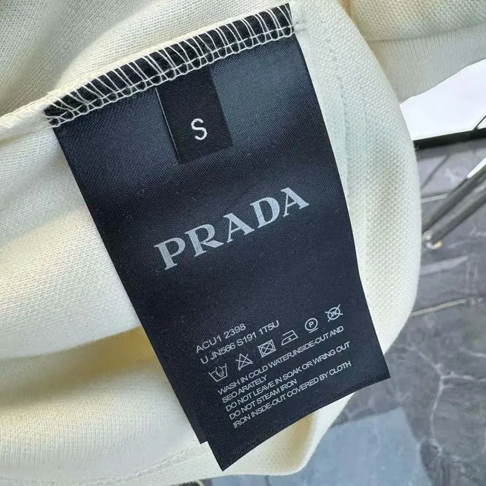 Prada Fleece Polo Natural Shirt in a Fleece Design for Men in Beige