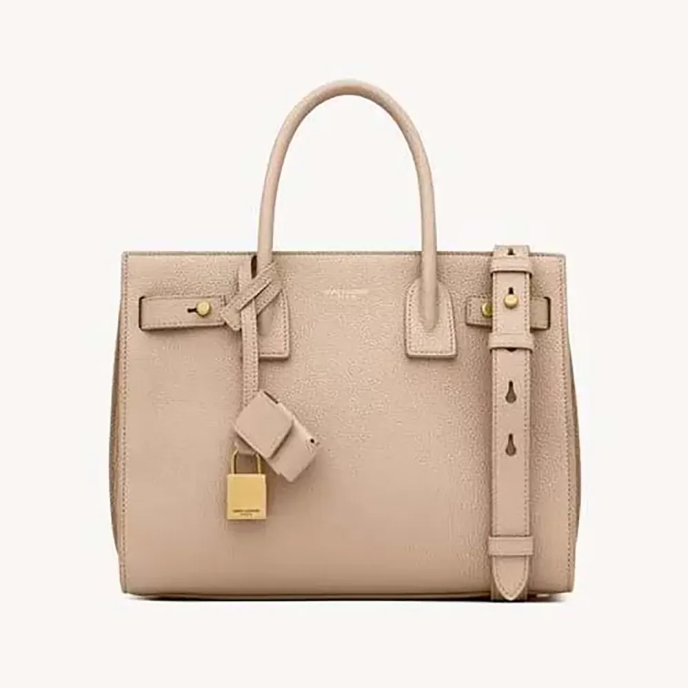Saint Laurent YSL Baby Sac De Jour In Supple Grained Leather for Women in Beige
