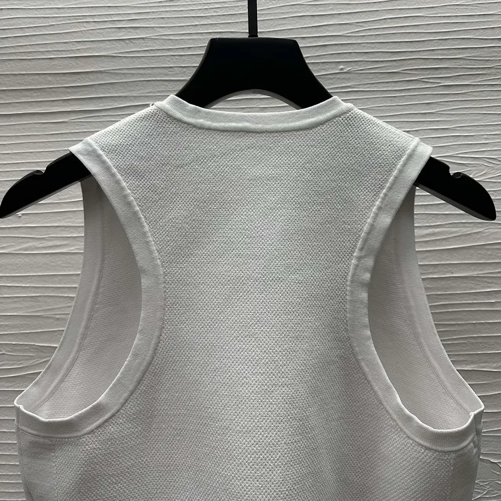 Dior Dioriviera Cropped Tank Top with White Technical Knit for Women Dior Dioriviera Cropped Tank Top with White Technical Knit for Women
