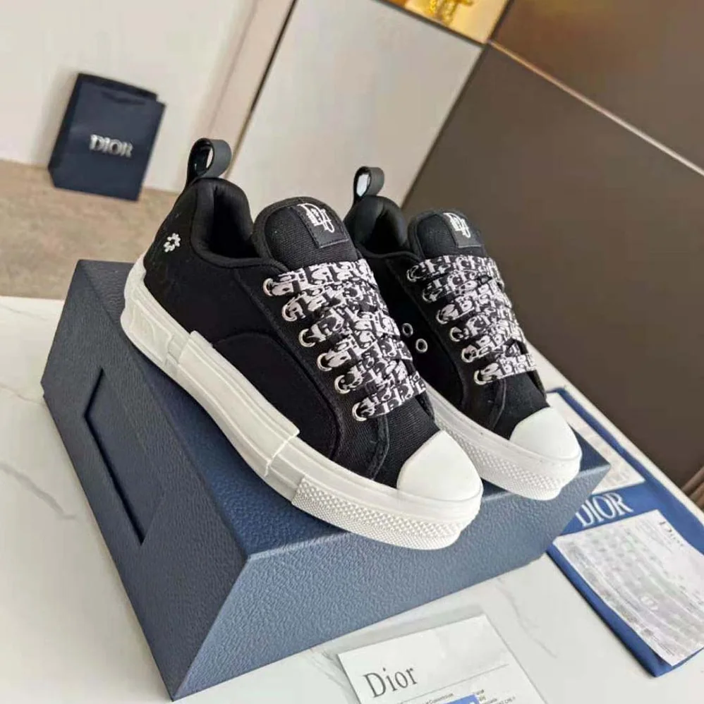 Dior by Erl B23 Skater Sneaker Black Cotton Canvas for Men