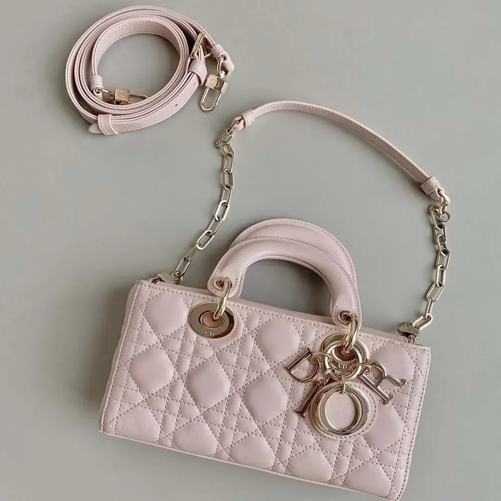 Dior Small Lady D-Joy Bag Powder Pink Cannage Lambskin for Women Dior Small Lady D-Joy Bag Powder Pink Cannage Lambskin for Women
