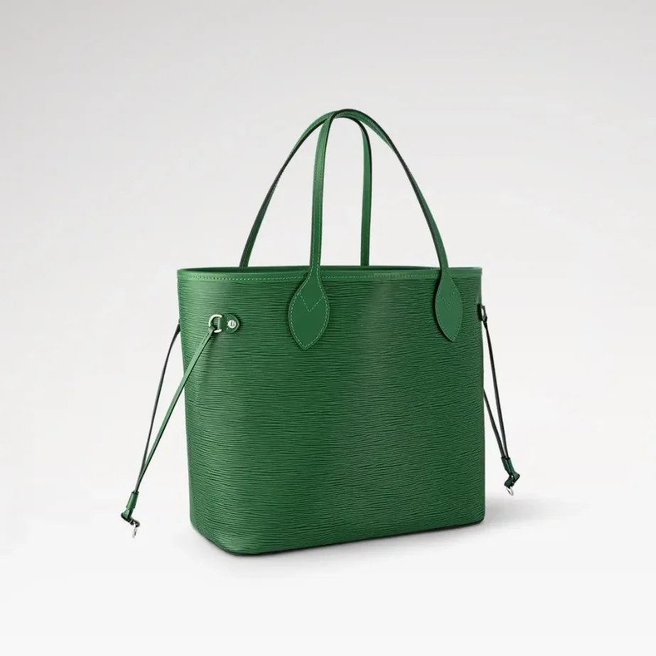 Louis Vuitton Neverfull MM Tote Bag in Borneo Green Gold Hardware