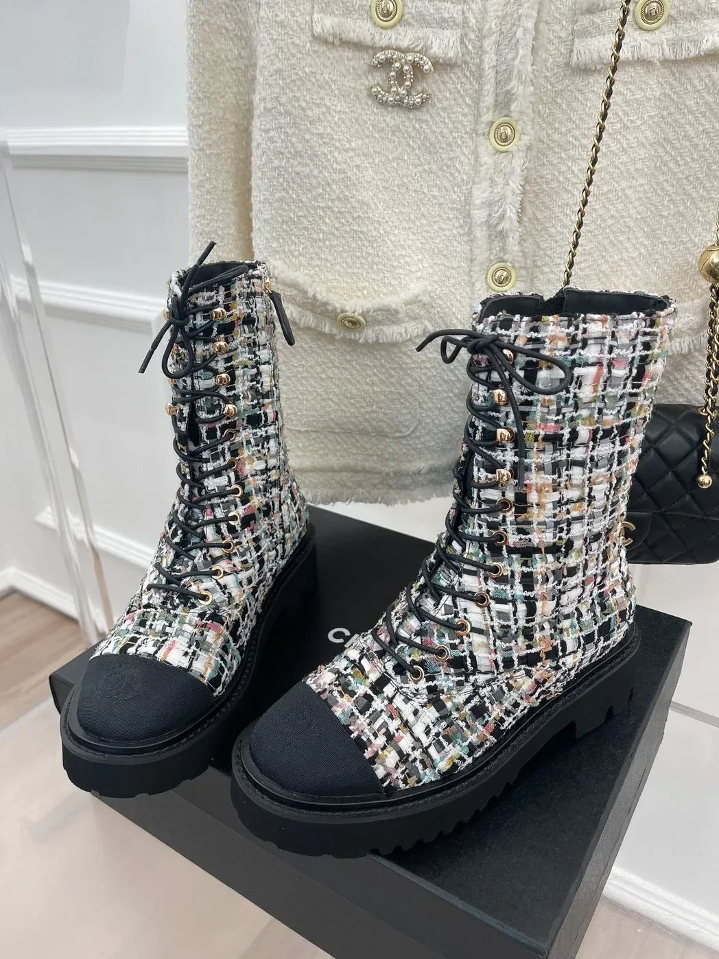 Chanel Martin Shoes With Laces Black /