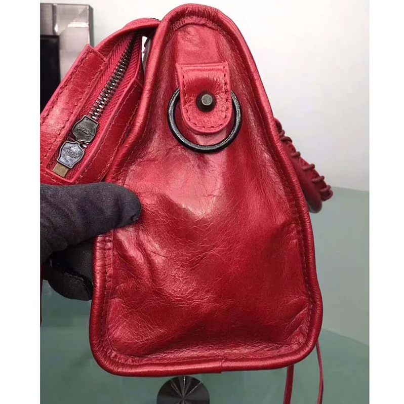 Balenciaga Classic City Top Handle and Should Bag in Red