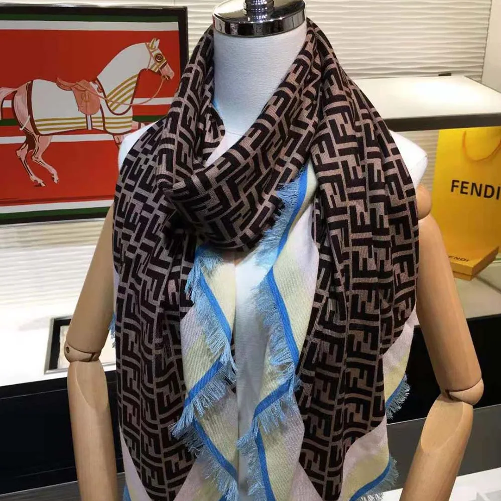 Fendi Foulard FF Multicolor Silk Foulard for Women Fendi Foulard FF Multicolor Silk Foulard for Women