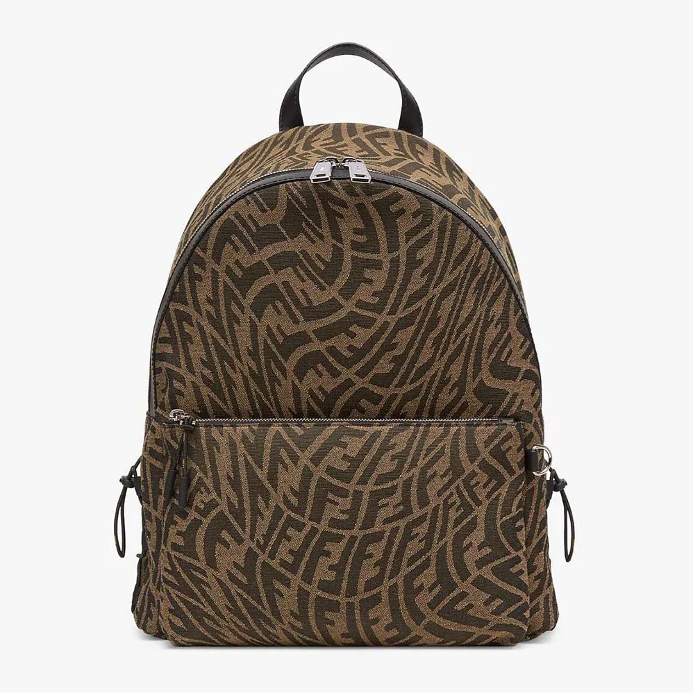 Fendi Backpack in Brown FF Vertigo Fabric for Women