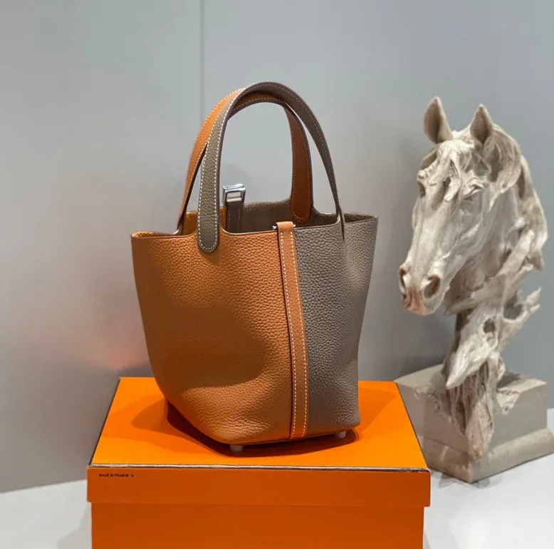Hermes Picotin Lock 18 Bag Grey in Brown / Hermes Picotin Lock 18 Bag Grey in Brown /