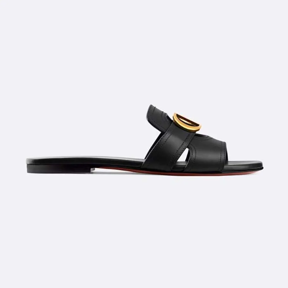 Dior 30 Montaigne Slide Black Calfskin for Women Dior 30 Montaigne Slide Black Calfskin for Women