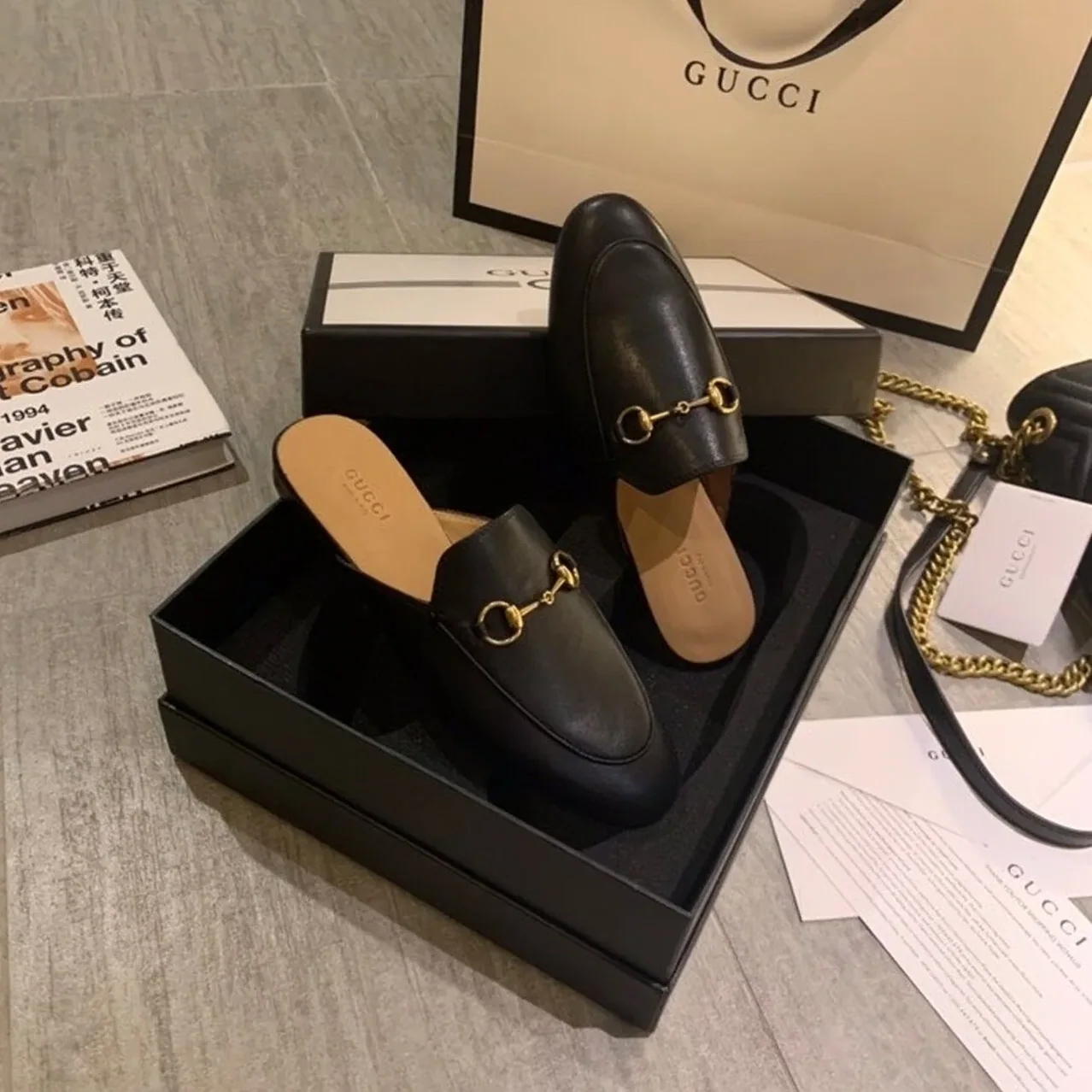 Gucci Princetown Slipper Black GG Gucci Princetown Slipper Black GG