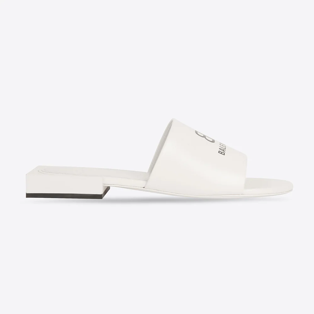 Balenciaga Box Sandal in White and Black Soft Nappa Sheepskin for Women Balenciaga Box Sandal in White and Black Soft Nappa Sheepskin for Women