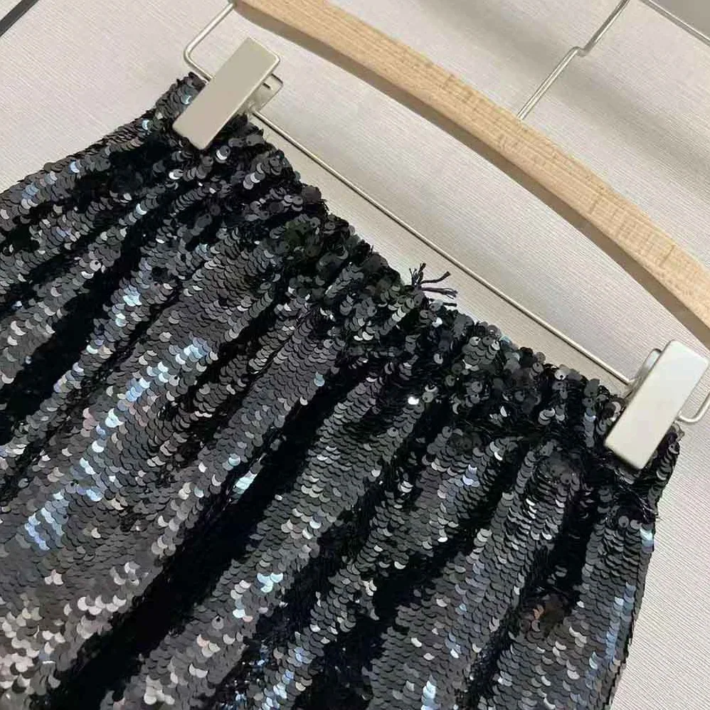 Prada Sparkling Sequin Chiffon Shorts with Sporty Allure for Women Prada Sparkling Sequin Chiffon Shorts with Sporty Allure for Women
