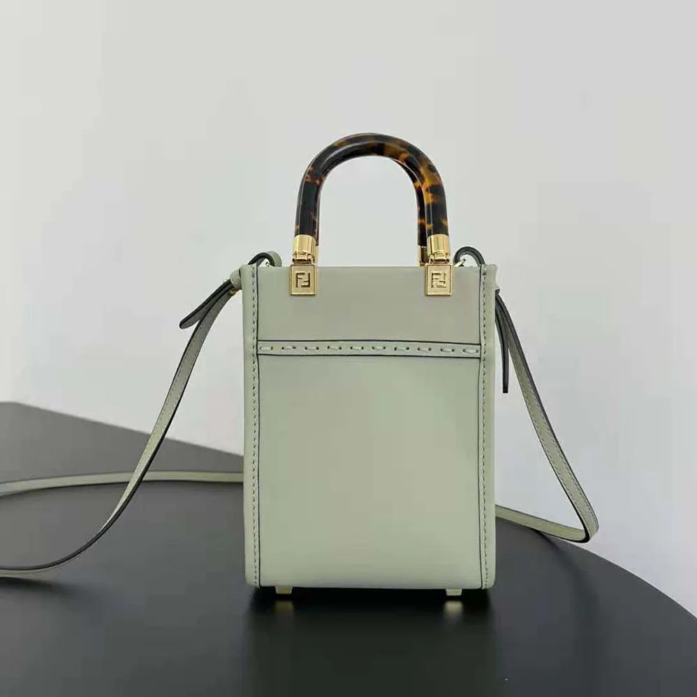 Fendi Mini Sunshine Shopper Light Green Leather Mini for Women in bag Fendi Mini Sunshine Shopper Light Green Leather Mini for Women in bag