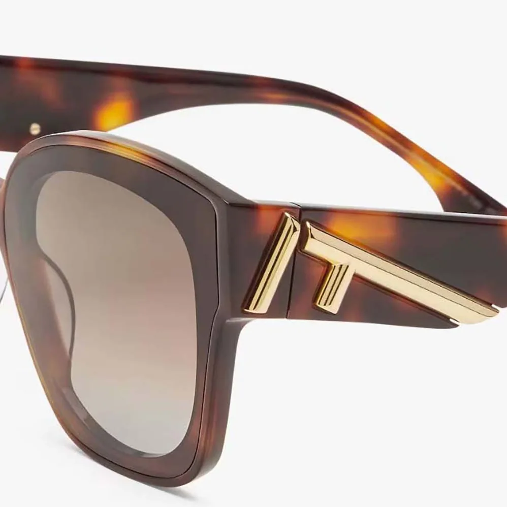 Fendi Square Fendi First Havana Acetate Sunglasses for Women