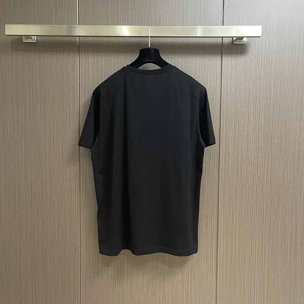 Dior T-Shirt with Bee Embroidery Black Cotton Jersey for Men