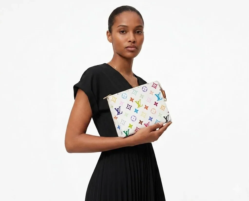 Louis Vuitton LV x TM Pochette Toiletry 19 Clutch & Pouch / Multicolor Monogram Canvas Gold Hardware
