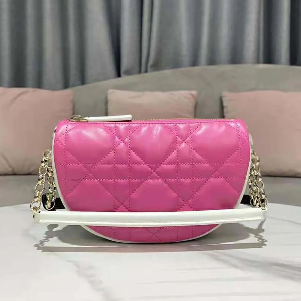 Dior Small Dior Vibe Hobo Bag Fluorescent Pink Macrocannage Lambskin for Women Dior Small Dior Vibe Hobo Bag Fluorescent Pink Macrocannage Lambskin for Women