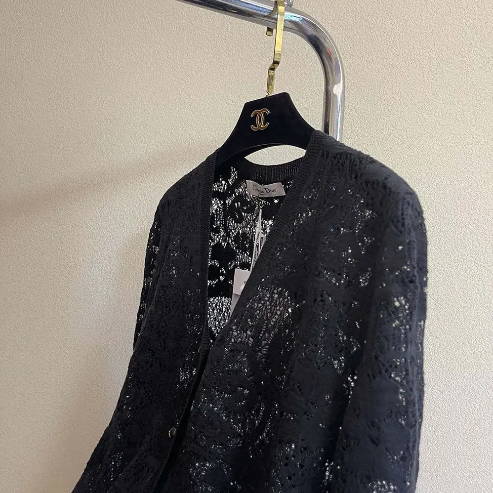 Dior Twinset Black Mohair and Wool Blend Lace for Women Dior Twinset Black Mohair and Wool Blend Lace for Women