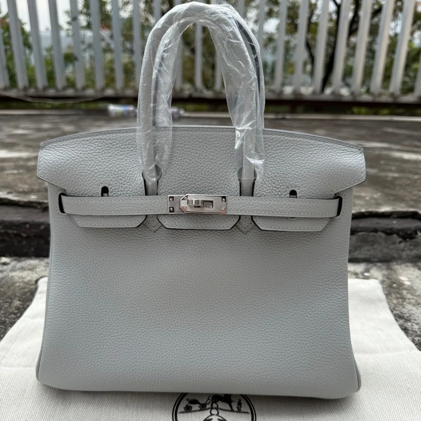 Hermes Birkin Top Handle Bag in Light Grey Silver Hardware Hermes Birkin Top Handle Bag in Light Grey Silver Hardware