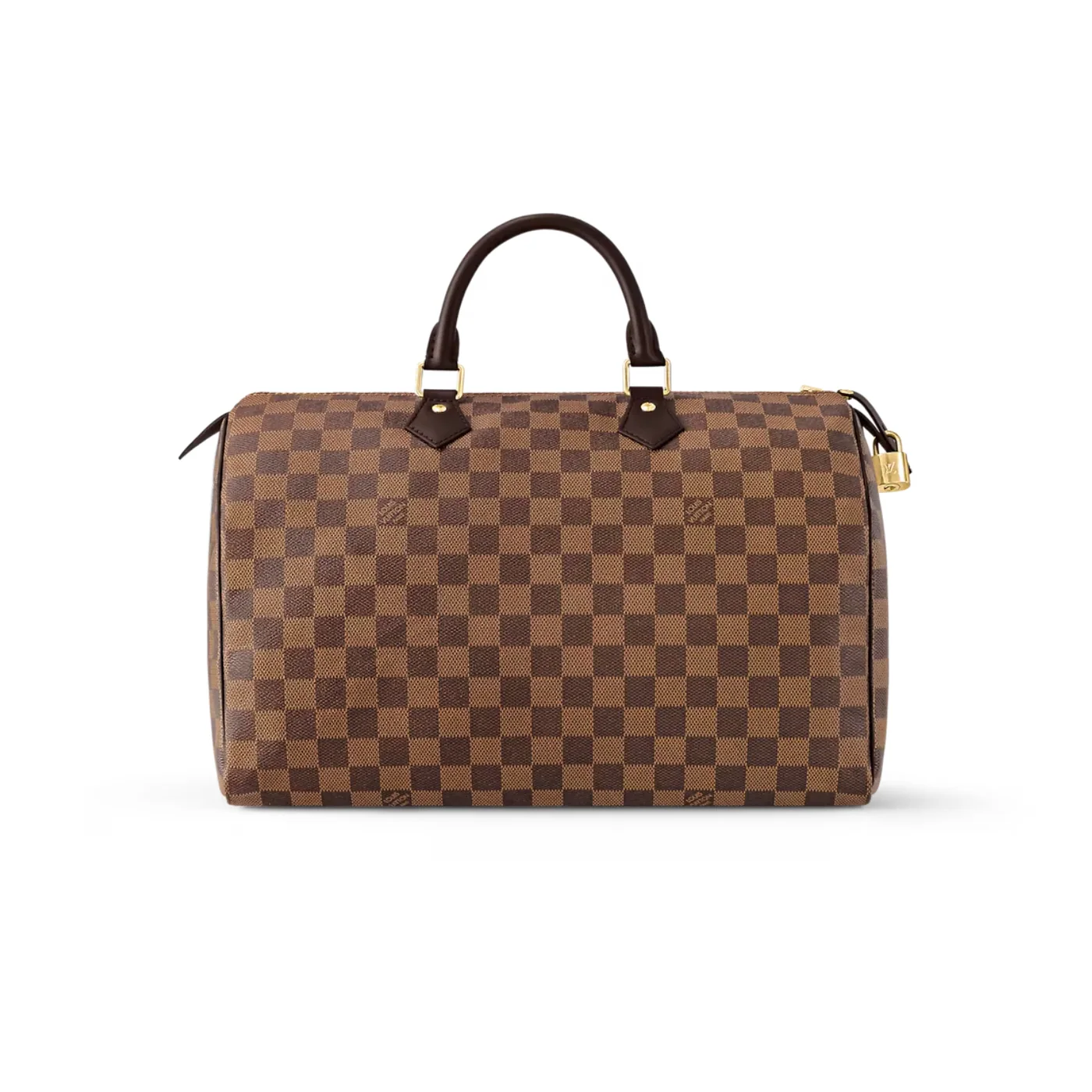 Louis Vuitton Speedy 35 Top Handle Bag / Brown Damier Ebene Canvas Gold Hardware