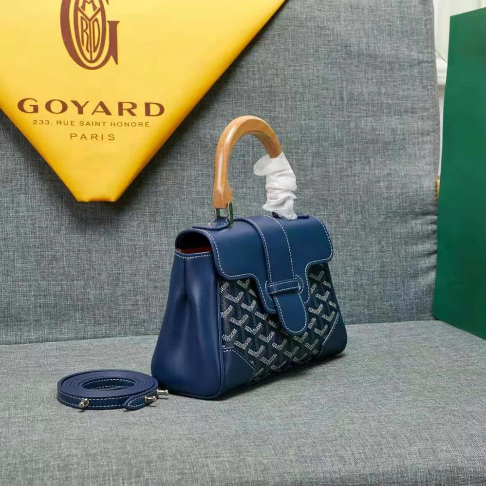 Goyard Sac Saïgon Souple Mini in Toile Goyardine & Chevroches Calfskin for Women in Navy Goyard Sac Saïgon Souple Mini in Toile Goyardine & Chevroches Calfskin for Women in Navy