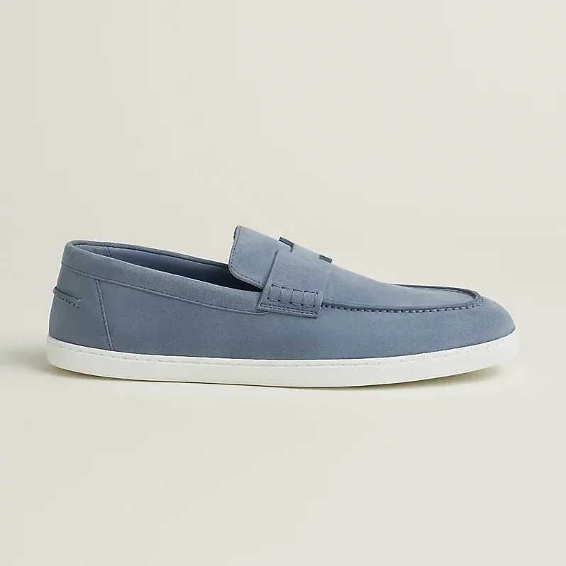 Hermes Job Loafers Bleu Grignon Hermes Job Loafers Bleu Grignon