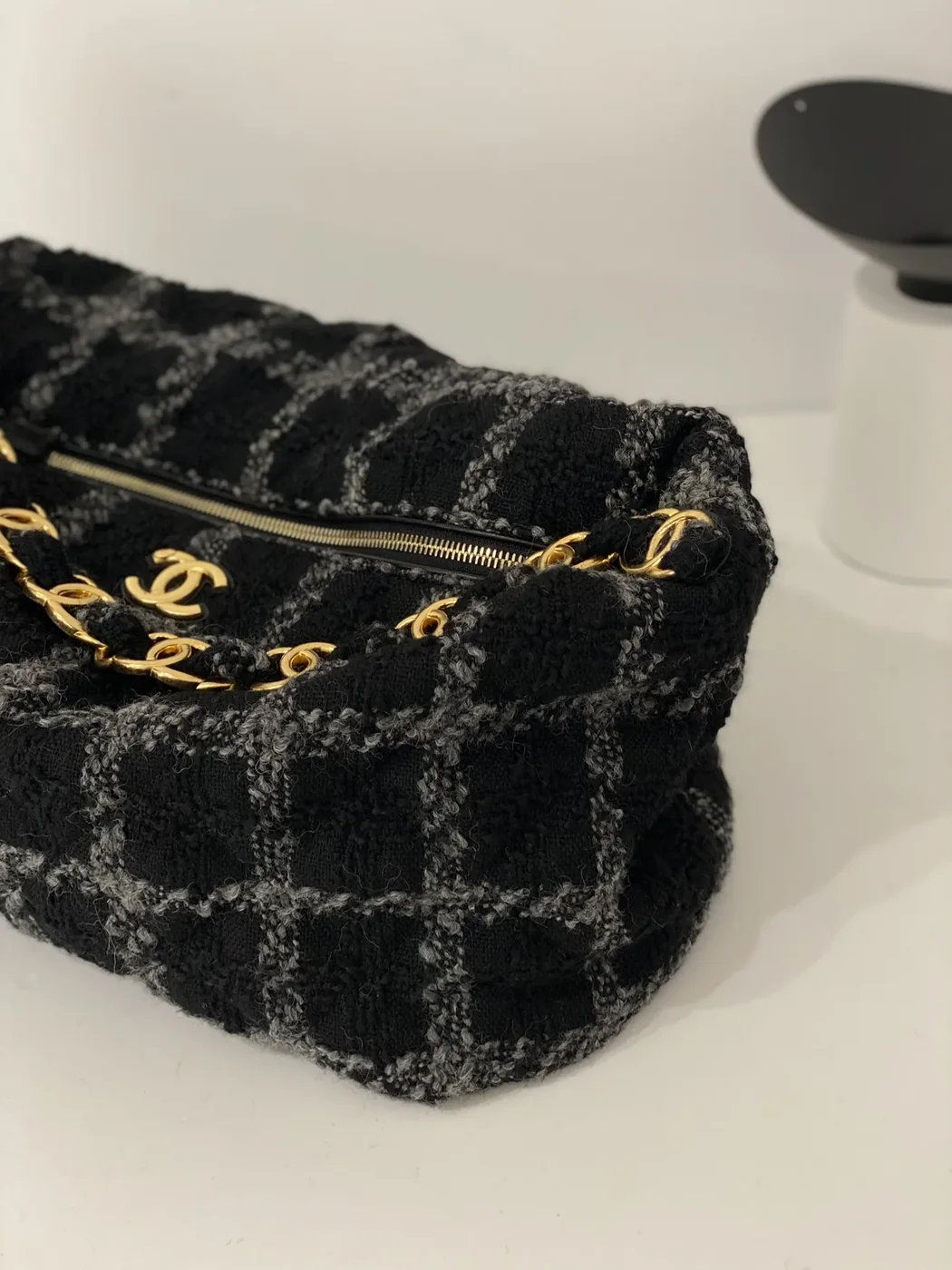 Chanel Maxi Hobo Bag in Black Gold Hardware
