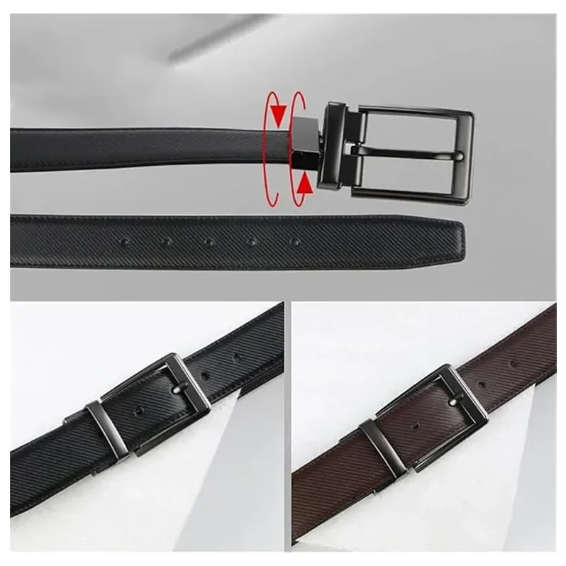 2-in-1 Reversible Belts For Woman,Woman Belt, Leather Dress Belts With Single Prong Buckle For Suits, Jeans, Uniform