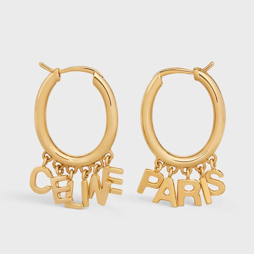 Celine Paris Hoops in Brass with Gold Finish for Women Celine Paris Hoops in Brass with Gold Finish for Women